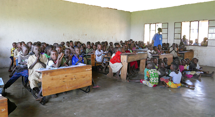 children inside school african